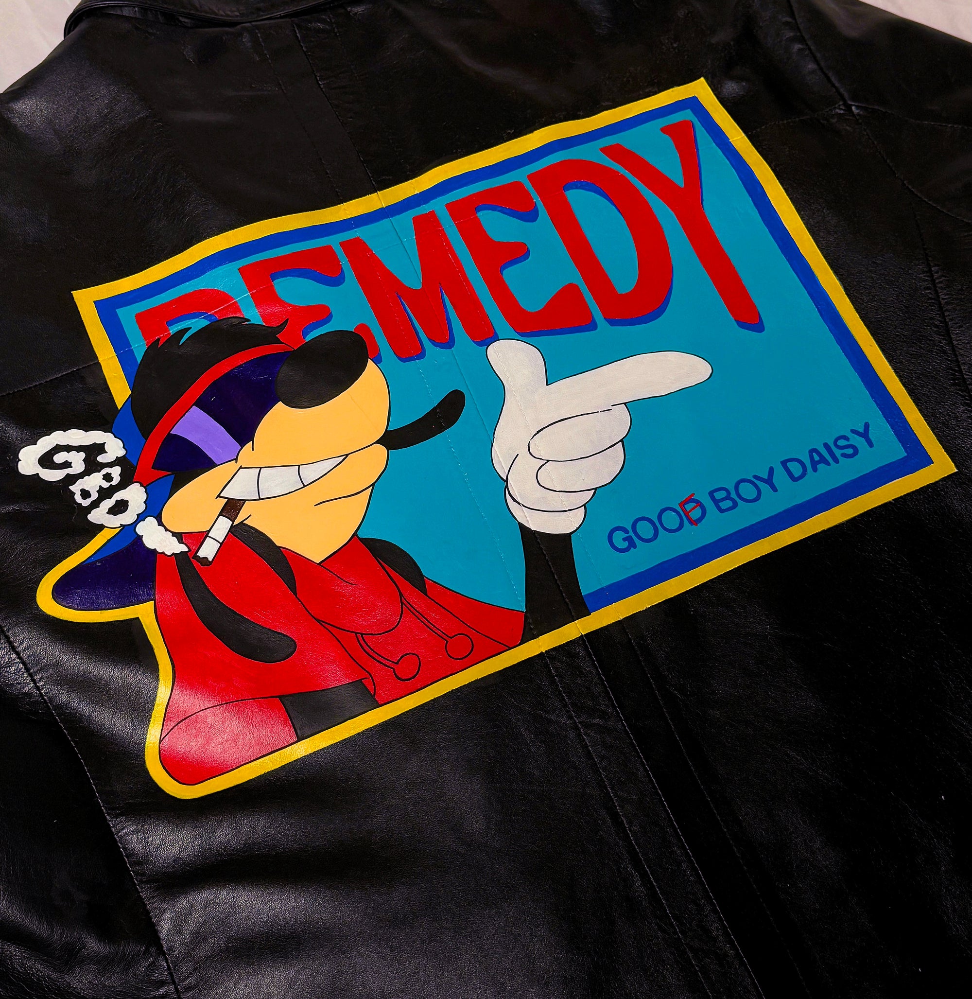 "GooF Boy Daisy" Custom Painted Leather Jacket