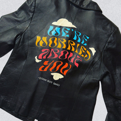 "We're Worried About You" Custom Painted Leather Jacket